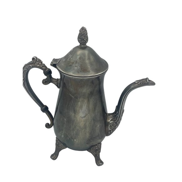 Vintage Silver Plated Teapot Patinaed Victorian Serving Pitcher - Picture 4 of 6